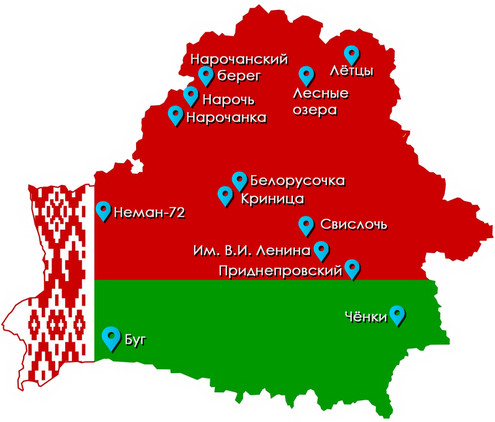 Карта санаториев белпрофсоюзкурорт